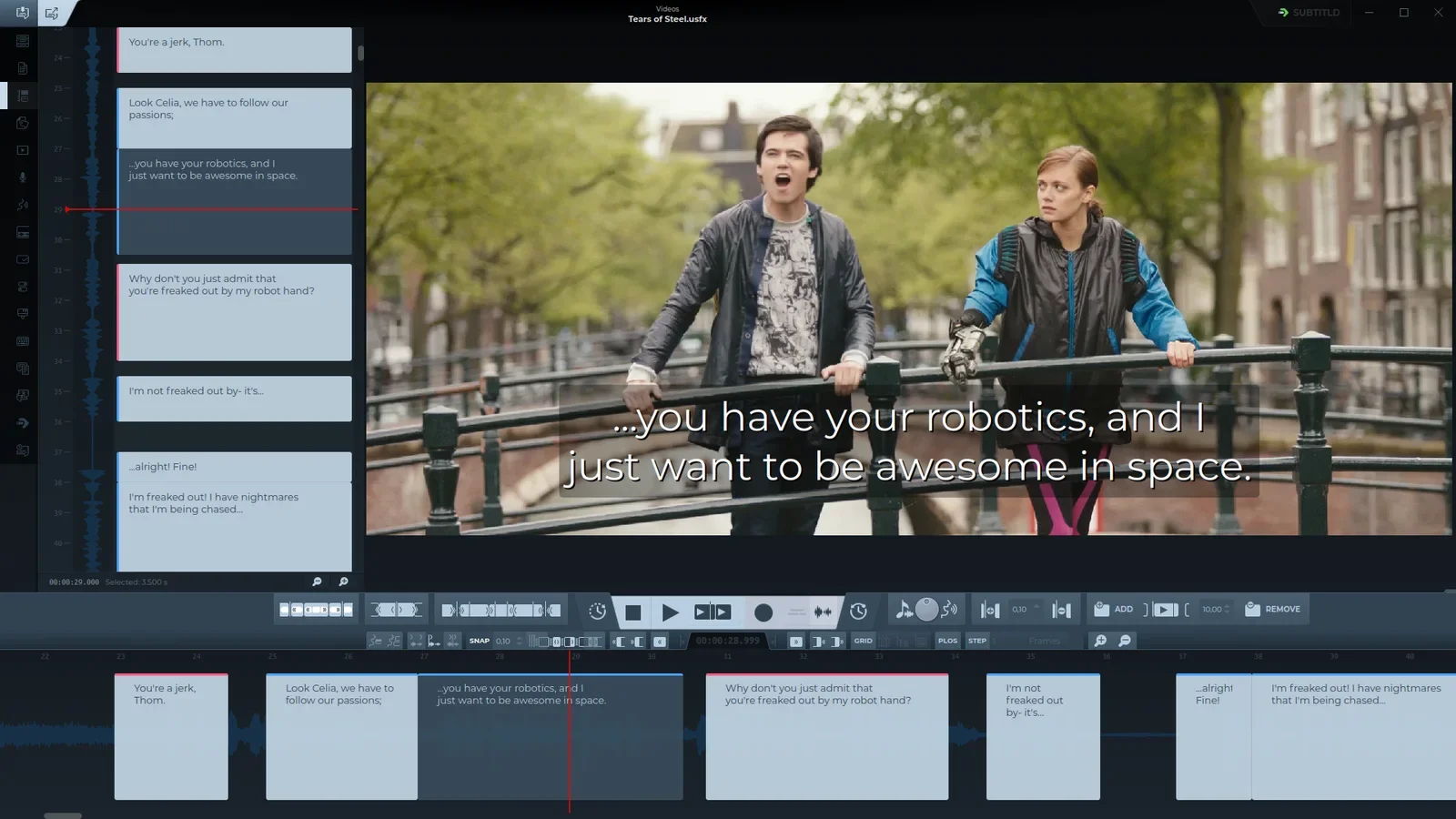 The new vertical timeline tab beside the video
